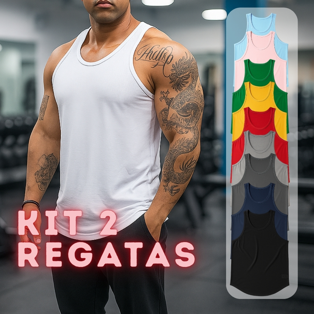 Kit 2 Regatas Longline Masculina Oversized –