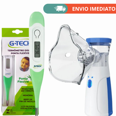 Kit Completo Termômetro Flexivel G-tech+ inalador