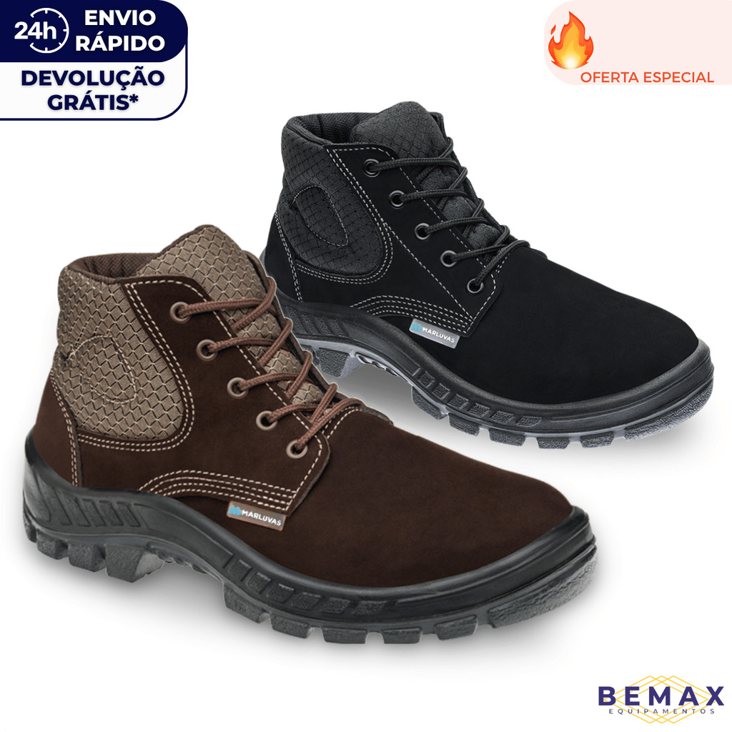 Botina Segurança Bota Marluvas 50b26 Bico Pvc Nob
