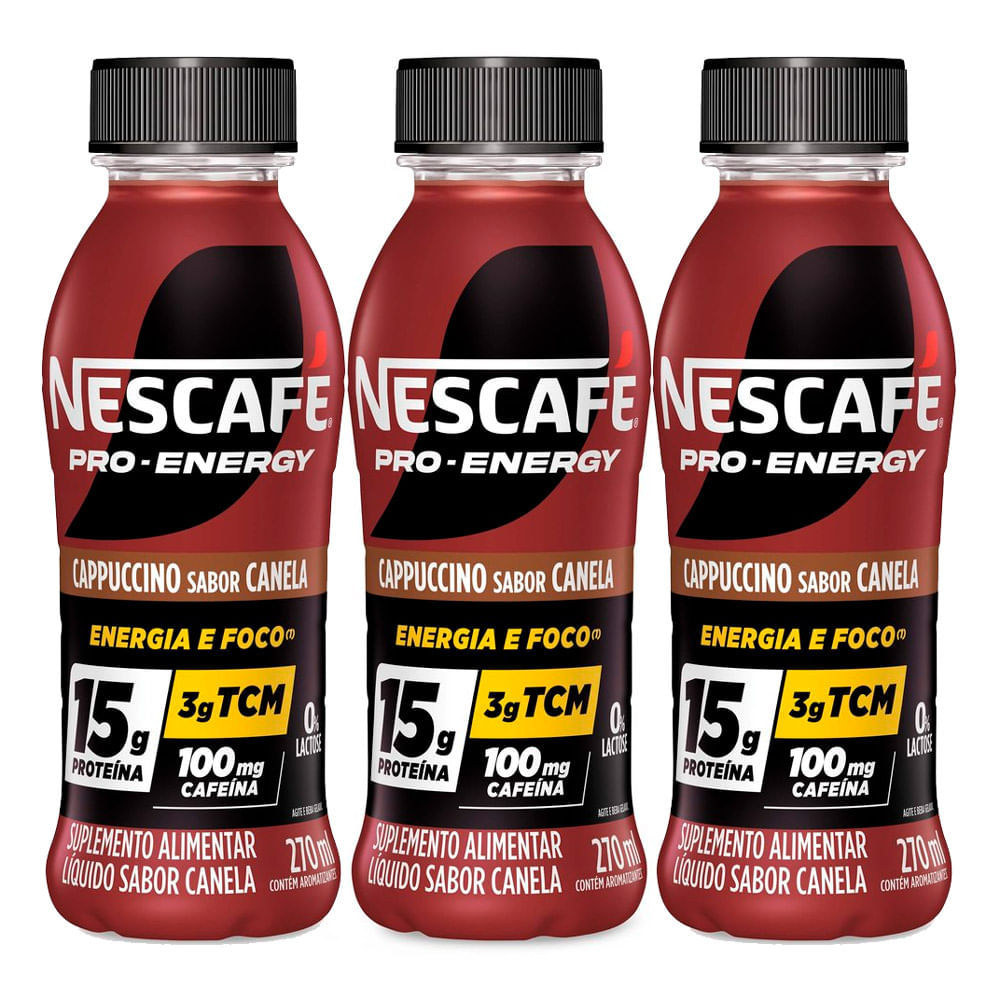 Kit 3 Suplemento Alimentar Nescafé Pro-Energy 15g