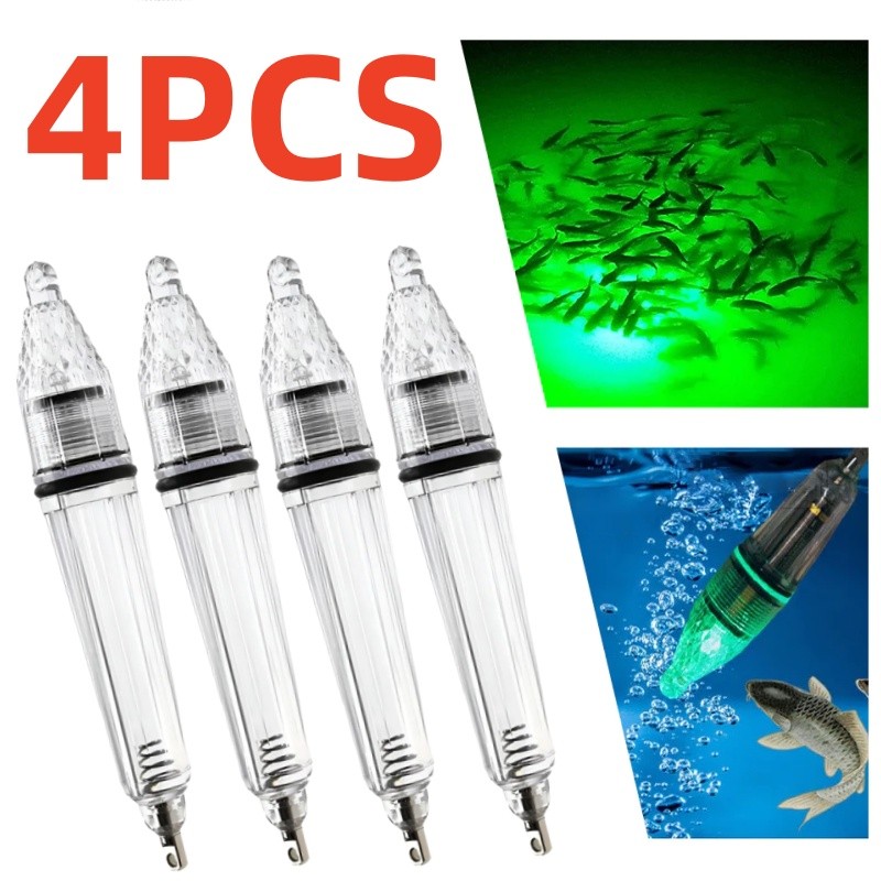 4pçs Led Isca De Pesca Luz Noturna 17cm Luzes De 