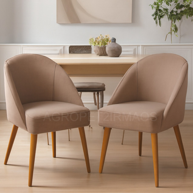 kit 2 Cadeira de Jantar Lua Decorativa Poltrona Lu