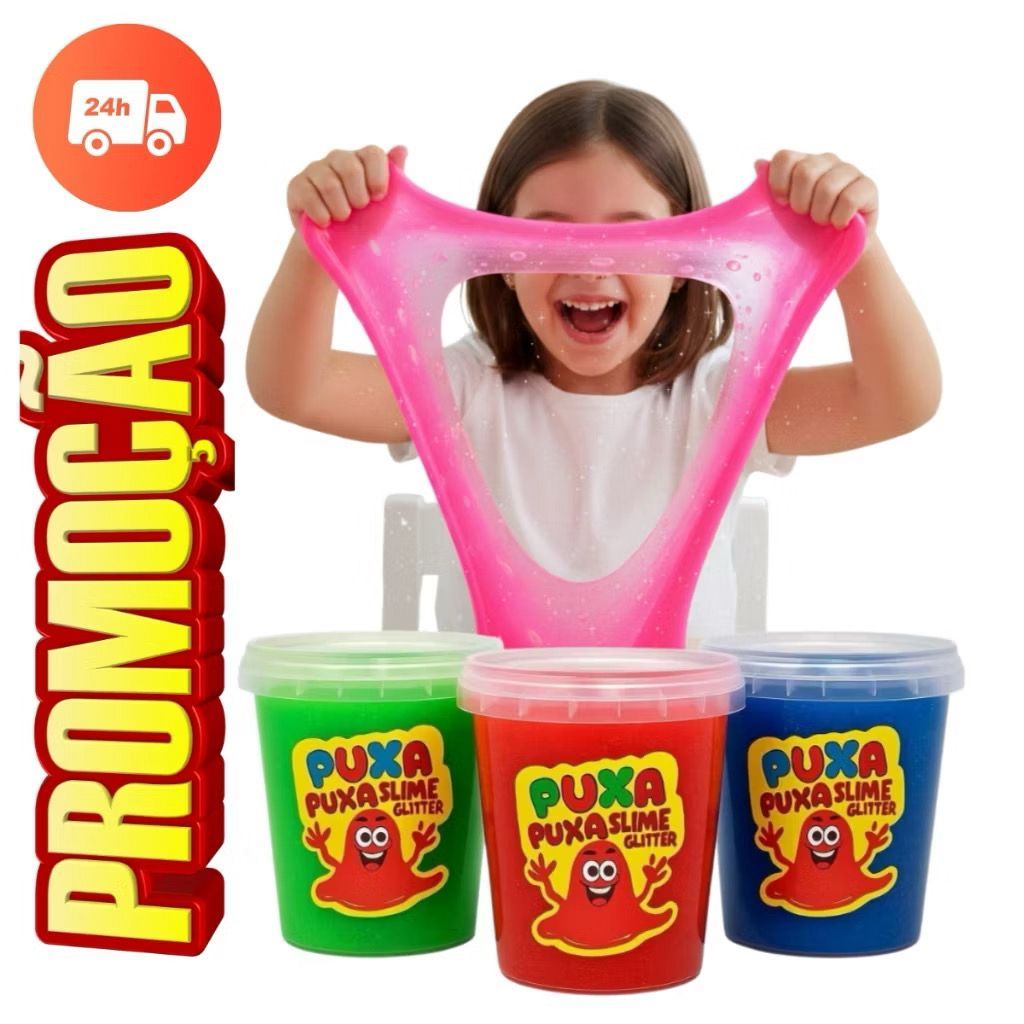 SLIME GLITTER 12 UNIDADES 180 G – MUITO BRIL