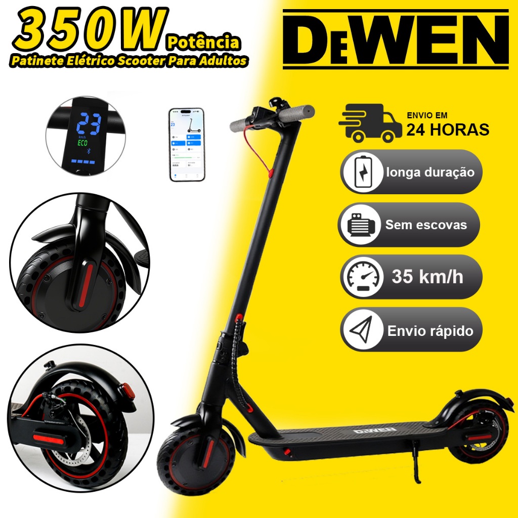 Patinete Elétrico Scooter Para Adultos 350W Veloc