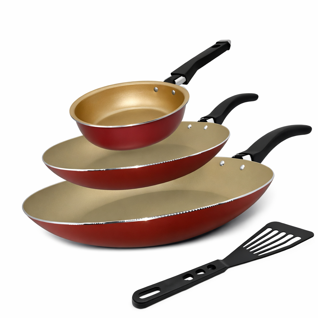 Jogo de 3 Frigideiras Antiaderentes Techflon Nacio