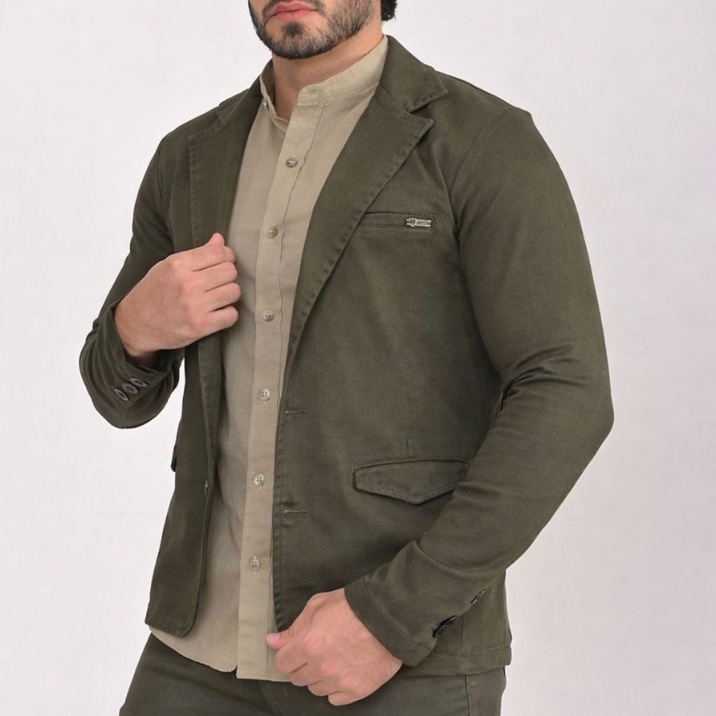 Blazer Masculino Slim Alfaiataria Sarja Acetinada 