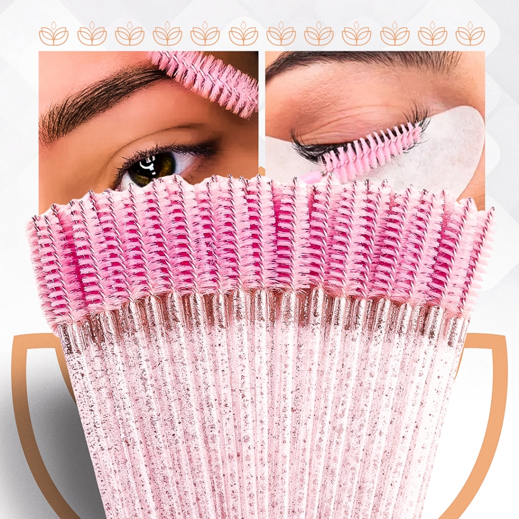 150 Escovinhas Glitter Extensao De Cilios Sobrance