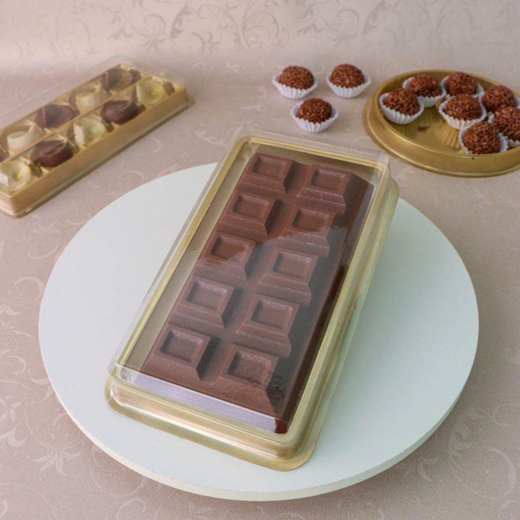 10~40 Caixa P/ Tabletes BARRA 300g e Doces Dourado