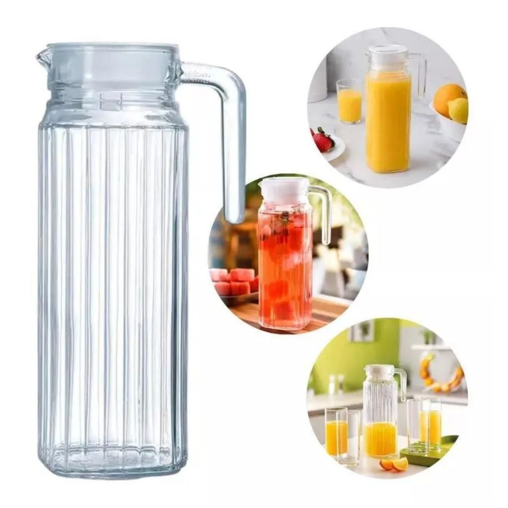 Jarro de Vidro Jarra para Suco água 1L ou 500ml C