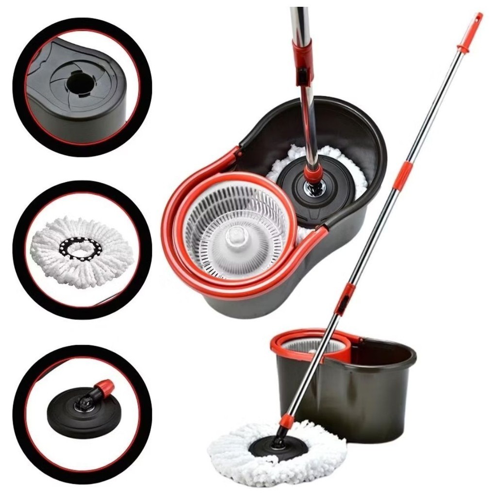 Mop Giratório 8l com Cesto Inox  limpeza eficient