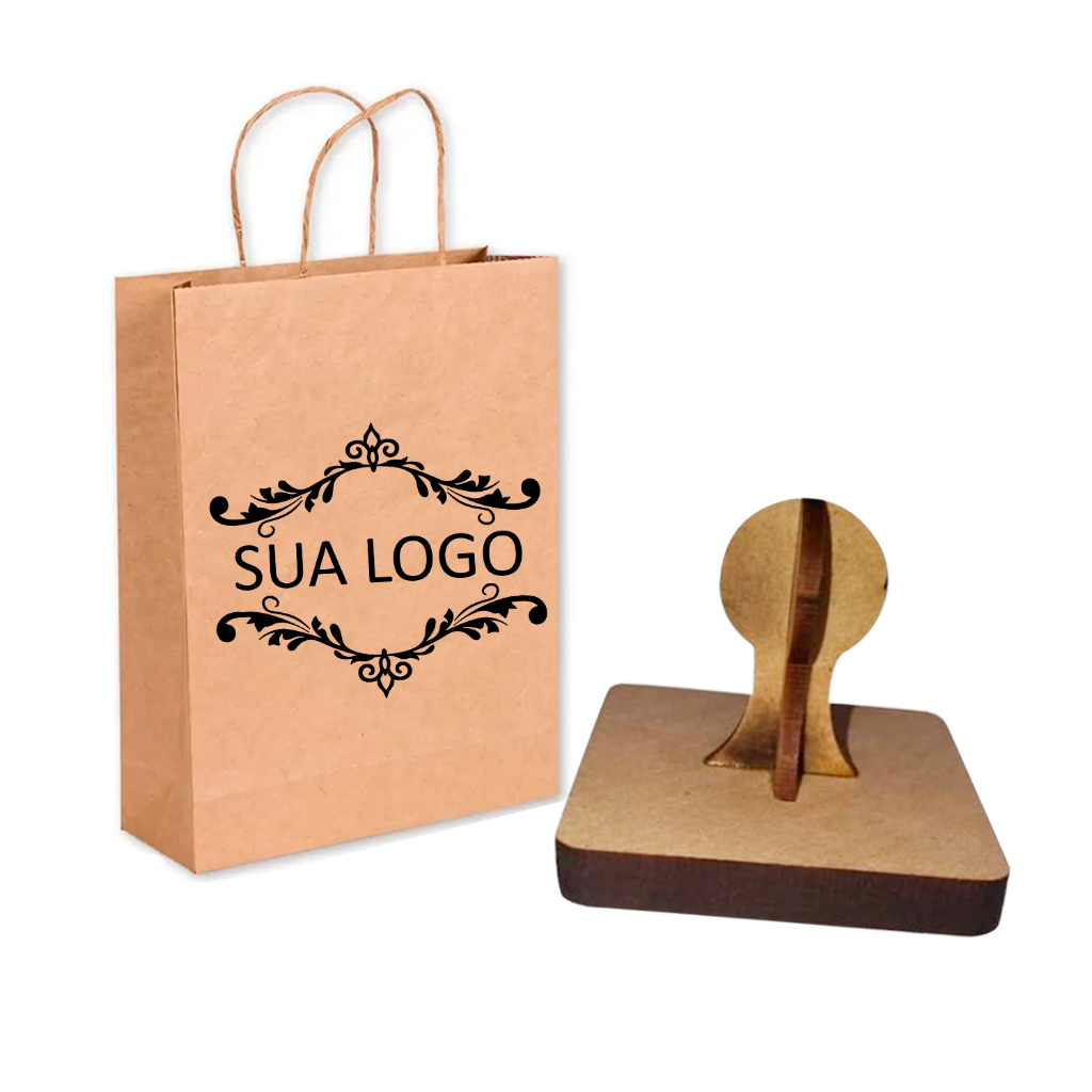 Carimbo personalizado grande 15×9 cm com logo