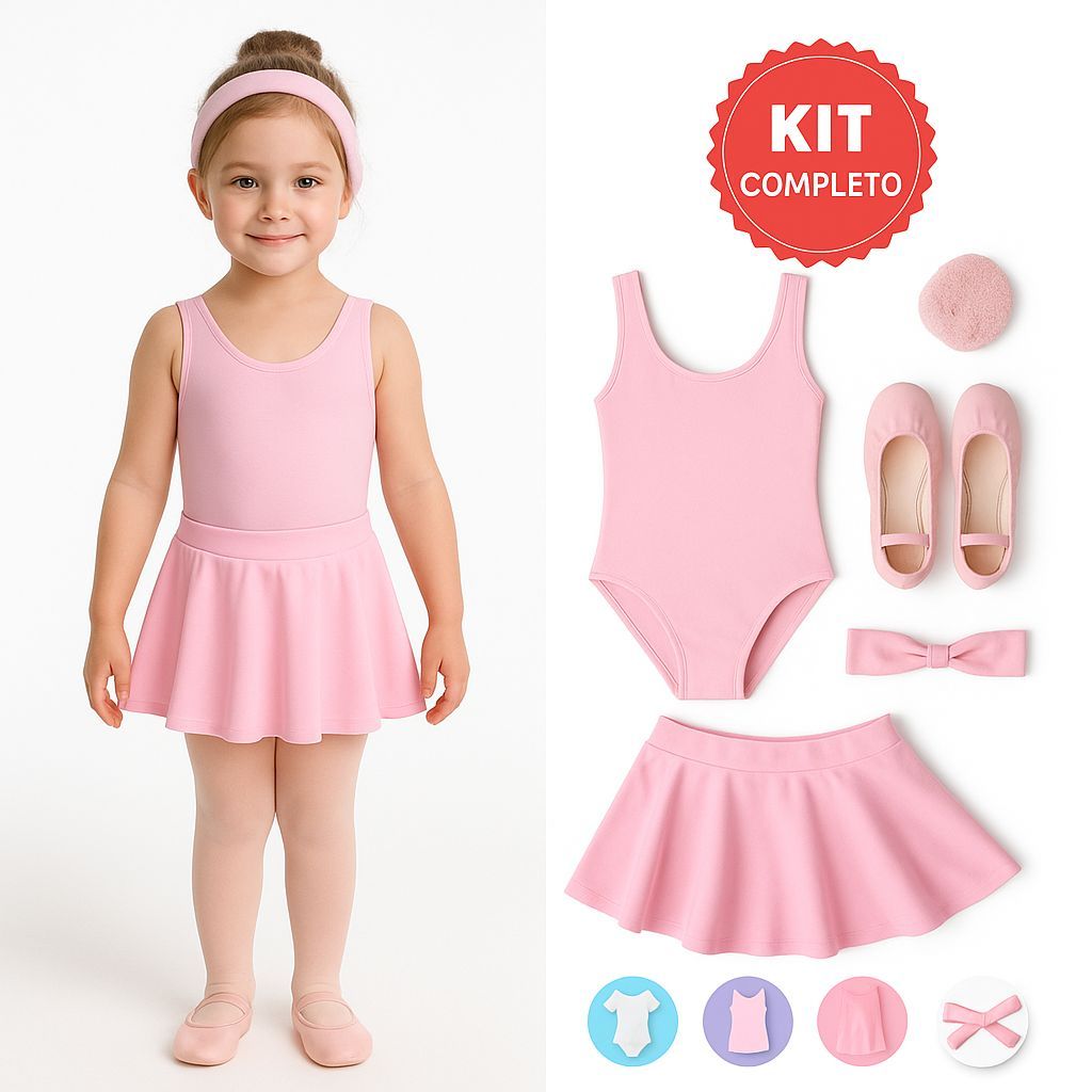 KIT COMPLETO Ballet Infantil PREMIUM 6 Itens Colla