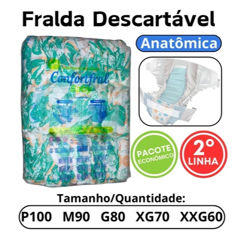 FRALDA ANATOMICA CONFORTFRAL BABY SEGUNDA LINHA AT