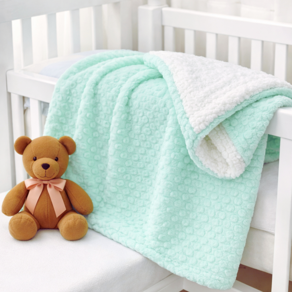 Manta Bebe Pipoquinha Dupla Face Com Sherpa Fofinh