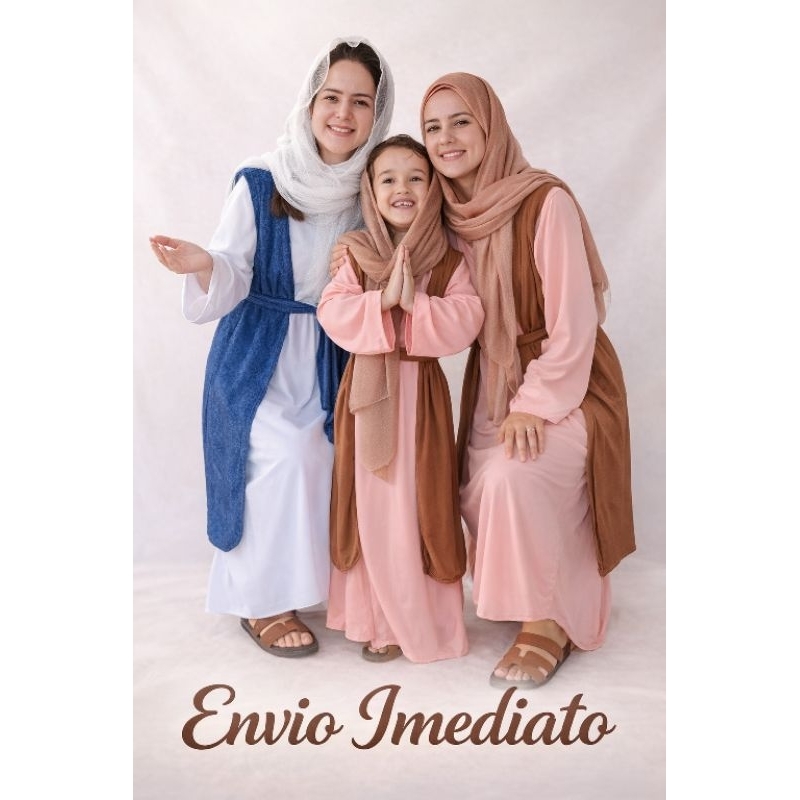 Fantasia bíblica feminina adulto ou infantil, ves