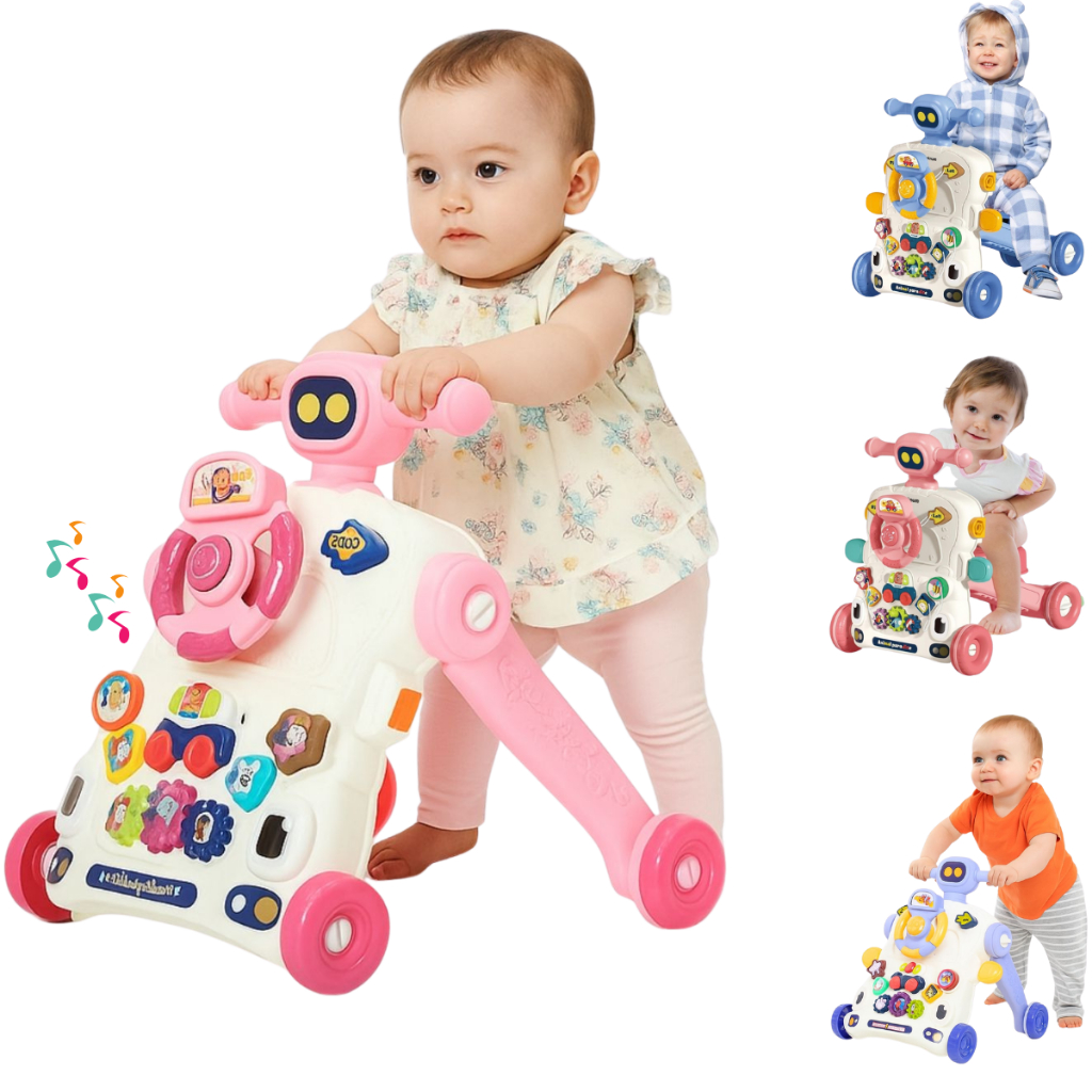 Andador Triciclo Infantil 5 em 1 para Bebê com Lu