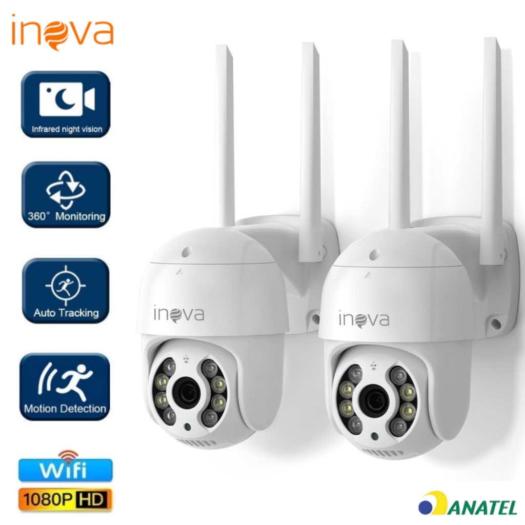 INOVA Câmera Segurança Wifi Smart IP ICSEE Áudi