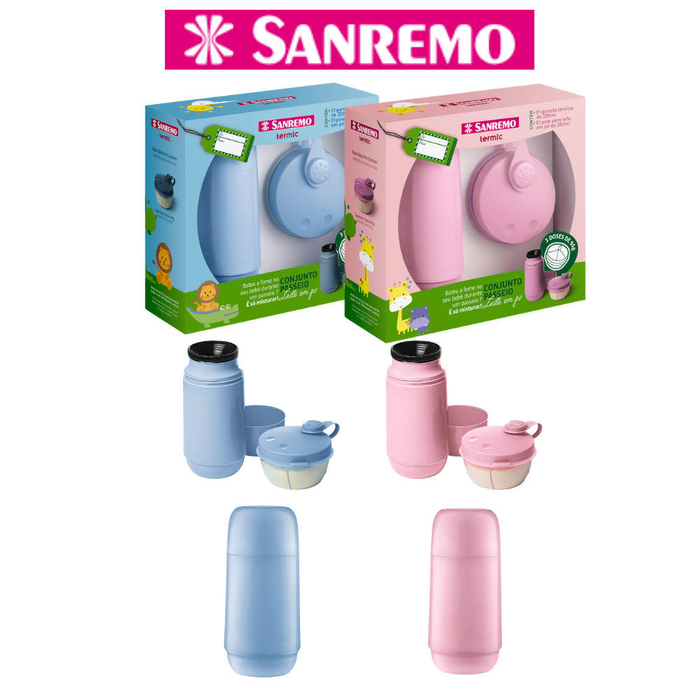 Conjunto Garrafa Térmica Infantil + Pote Dosador