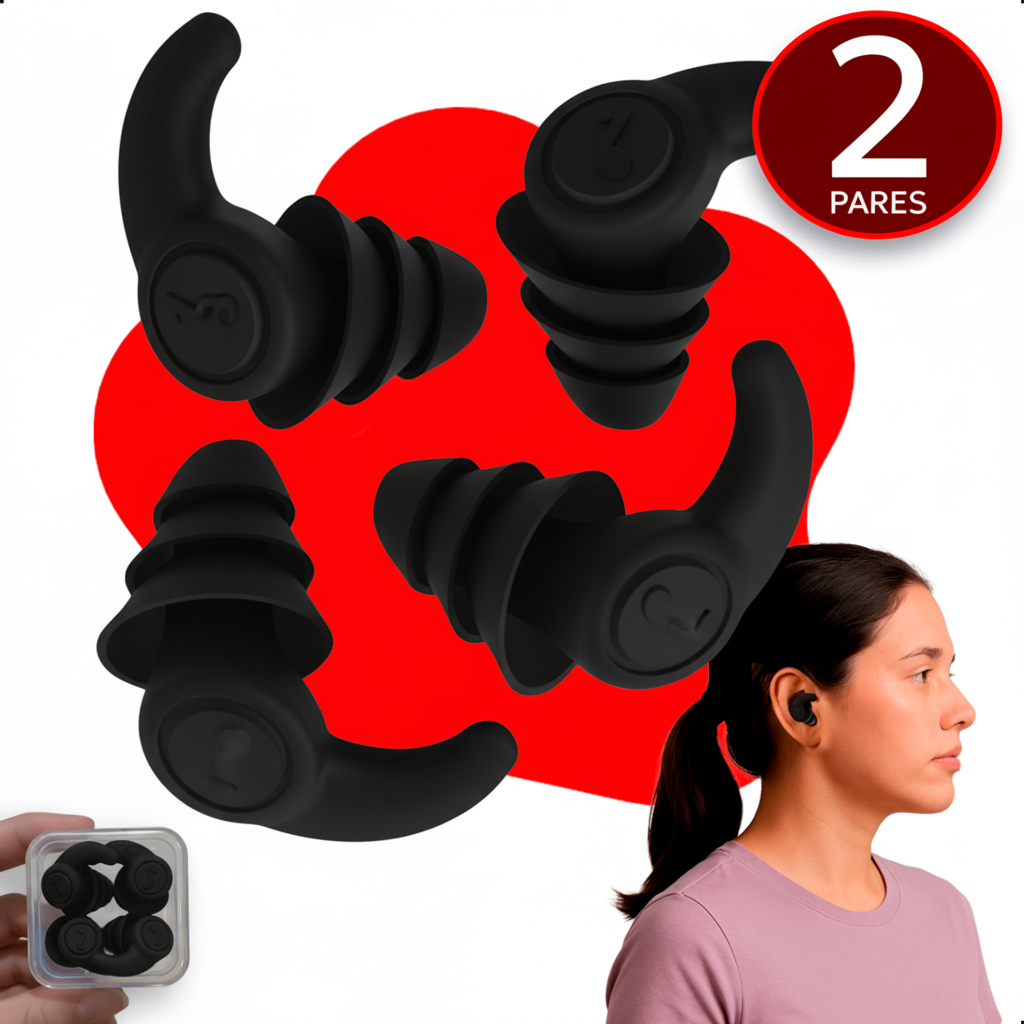 Tampão Ouvido Par 3 Camadas Antiruído Dormir Nat