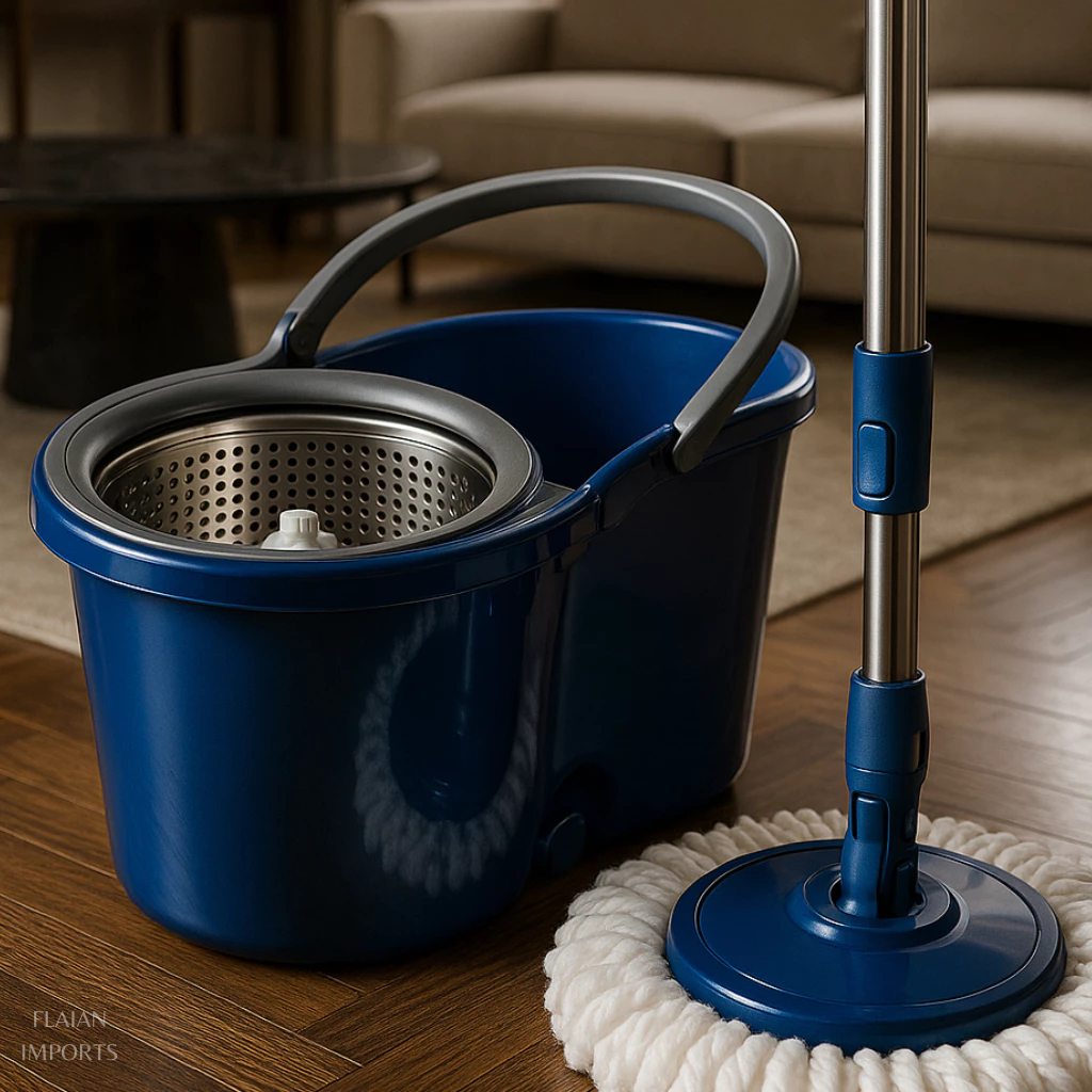 Mop Giratório Esfregão Com Balde Prático Facili