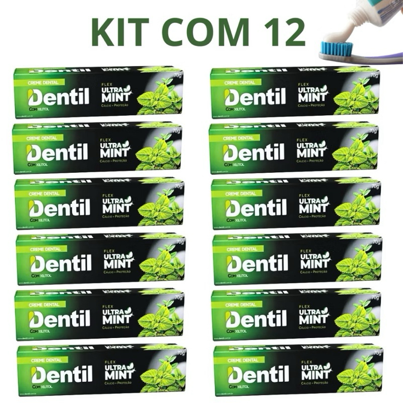 Kit 12 Creme Dental Dentil Ultra Mint Refrescante 