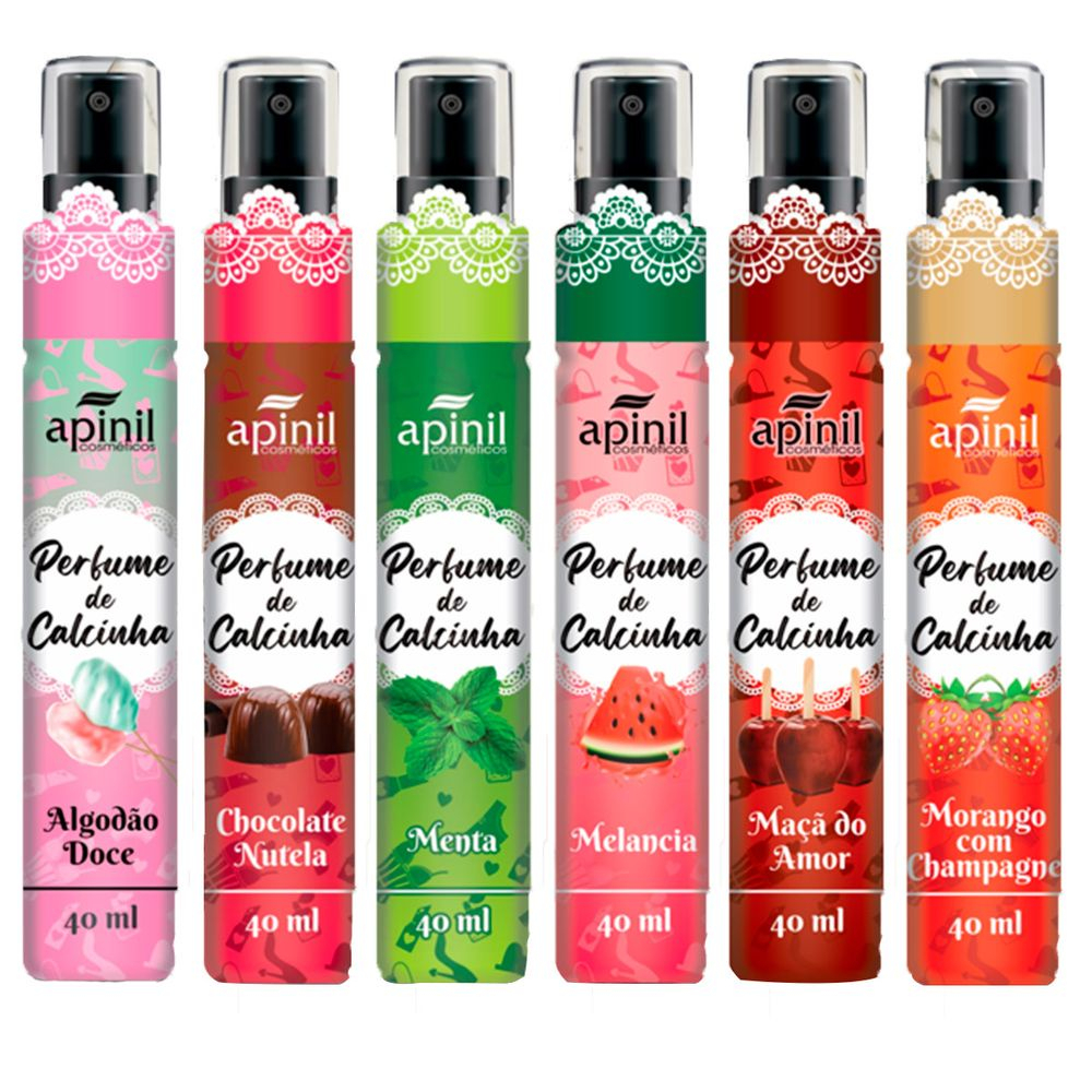 Kit Perfumes de Calcinha Apinil 40ml Aromático Fe