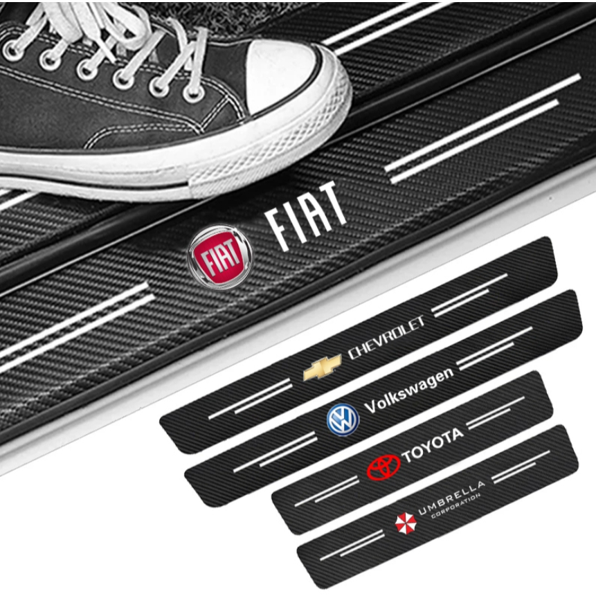 4pçs Adesivo Listra De Proteção De Fibra De Car