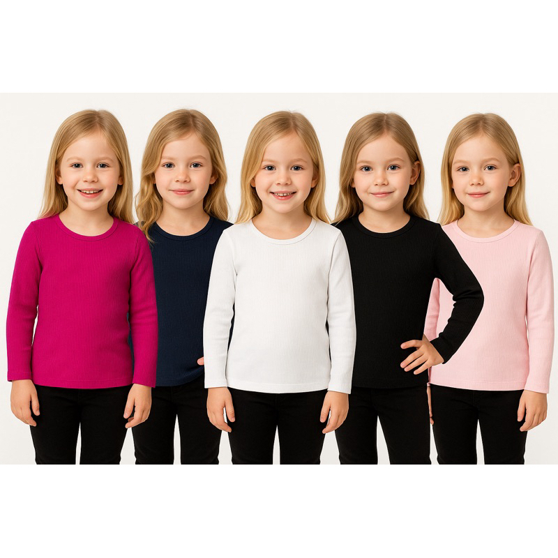 Blusa manga longa infantil roupas de menina ribana