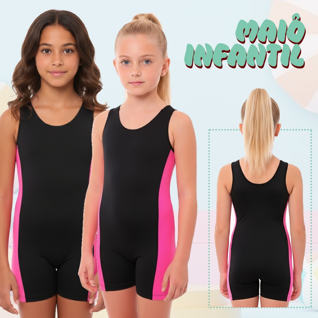 Maio Infantil Feminino Macaquinho para Hidroginás