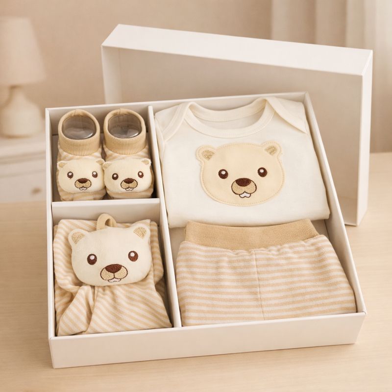 Kit Presente Bebê Recém Nascido 4 Peças Body Ca