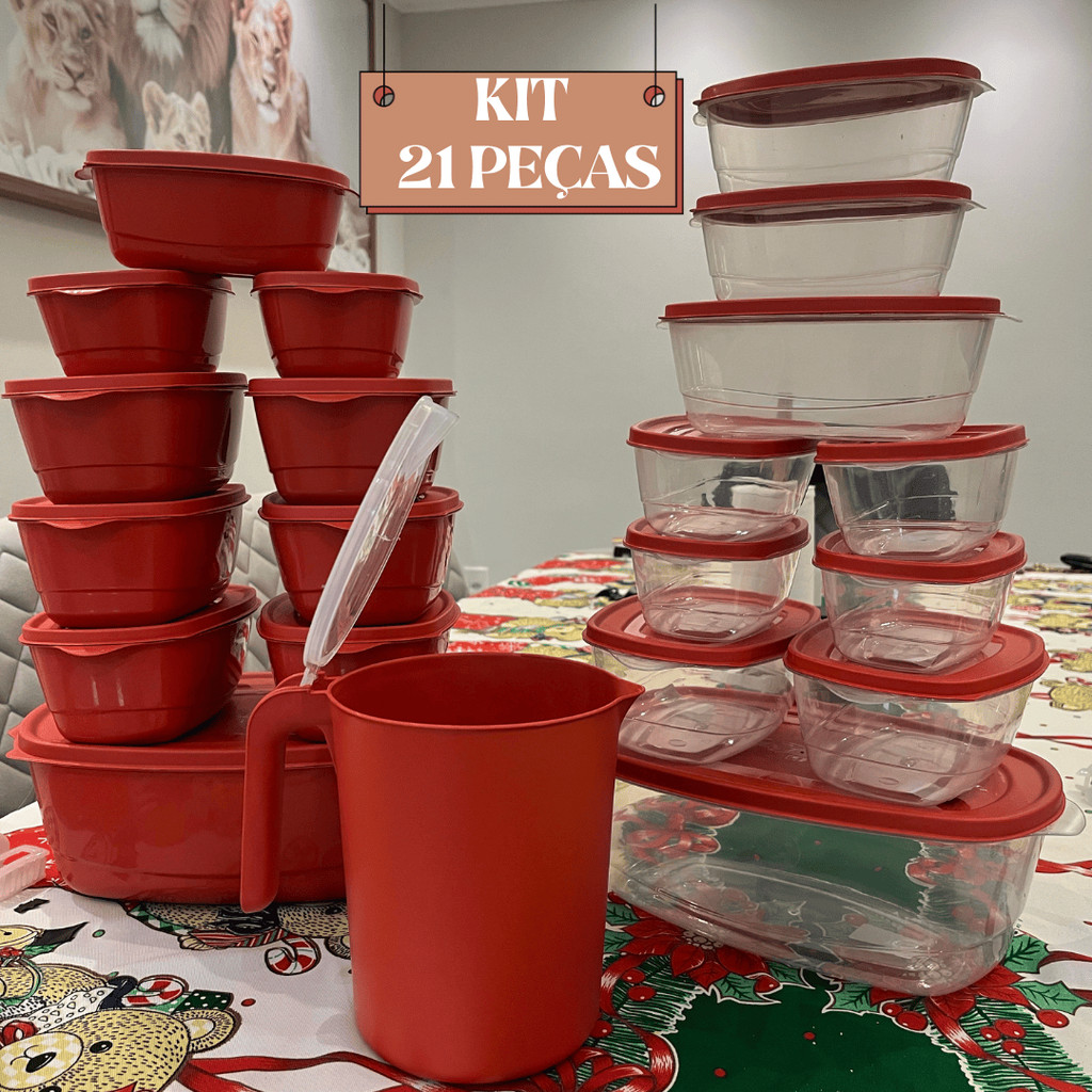 Kit Jogo Potes De Cozinha C/ 21 ou C/11 Peças De 