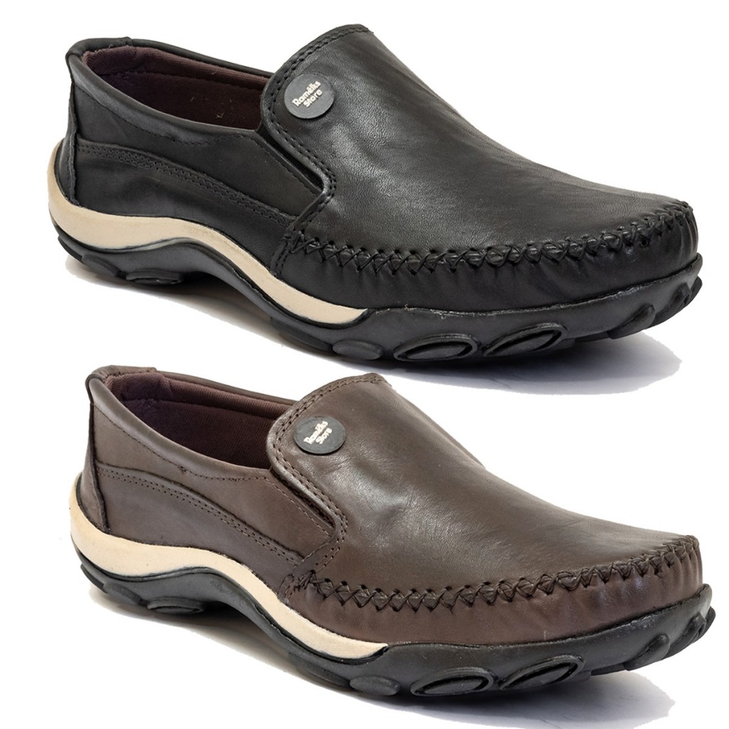Kit 2 Mocassins Masculino: Couro Legítimo, Confor