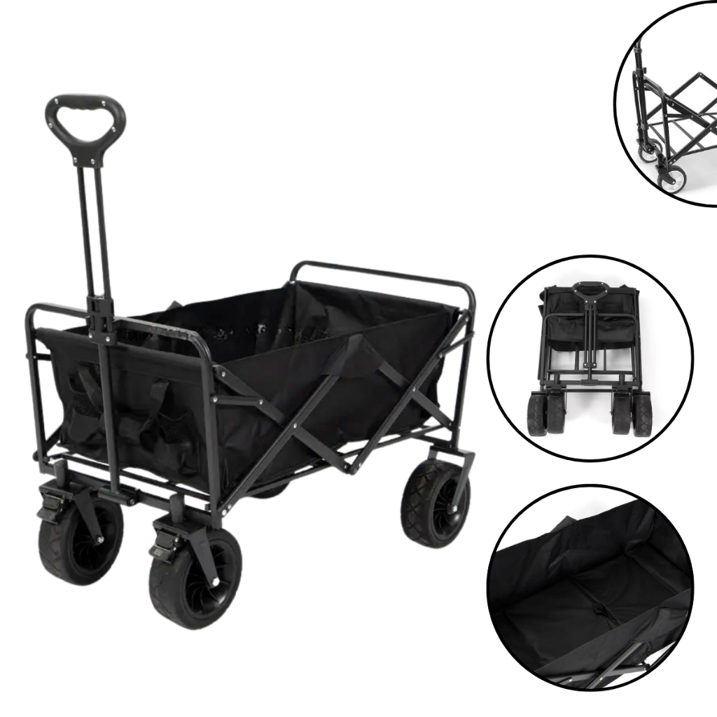 Carrinho De Carga Camping C/Puxador Dobrável 100k