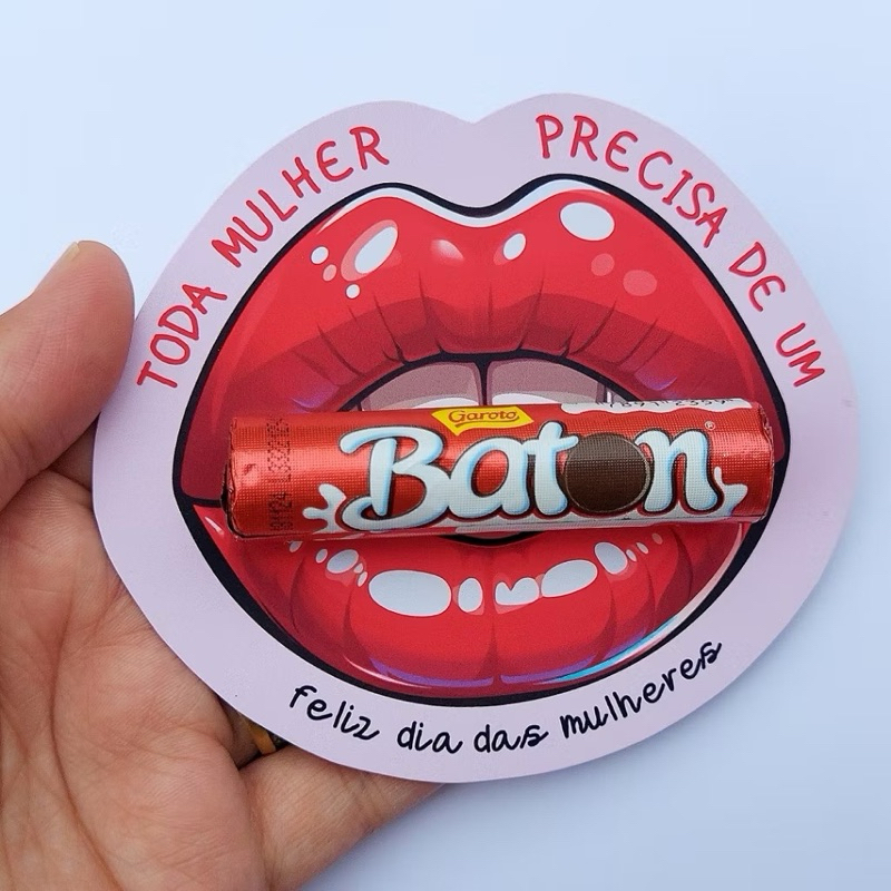 Card para Chocolate Baton  Lembrancinha para o Dia