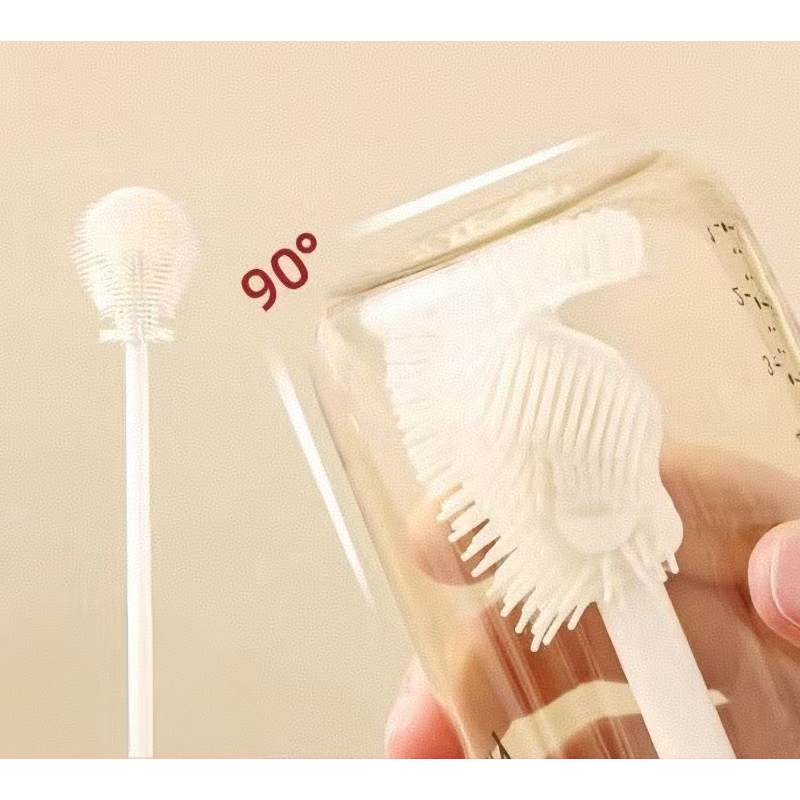 Escova De Lavar Garrafa Mamadeira Copo Taça Silic