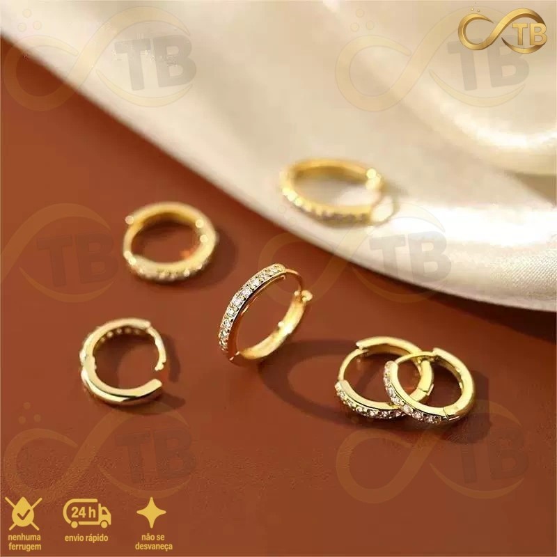 TB Acessórios Kit 3 pares feminina Brinco Trio Ar