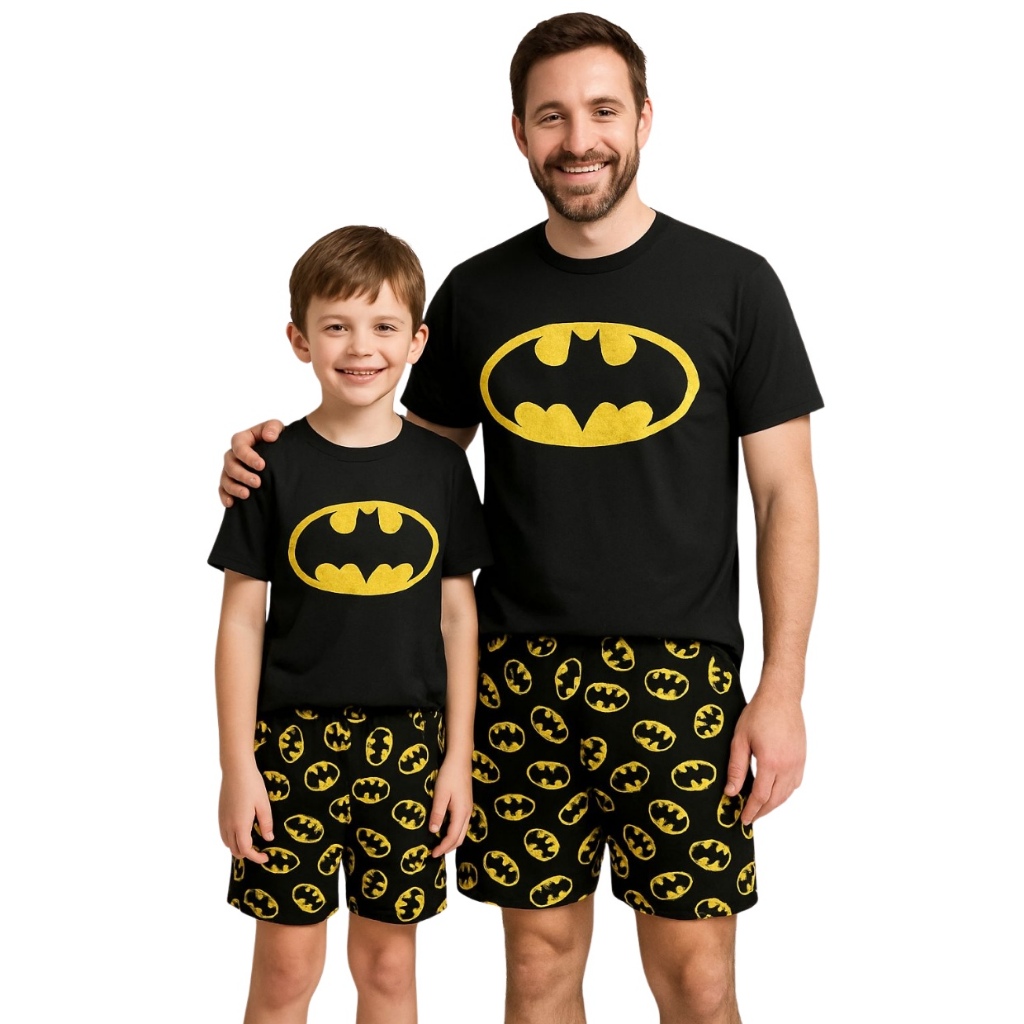Kit Pai e Filho Batman Pijamas Masculino Linha Noi