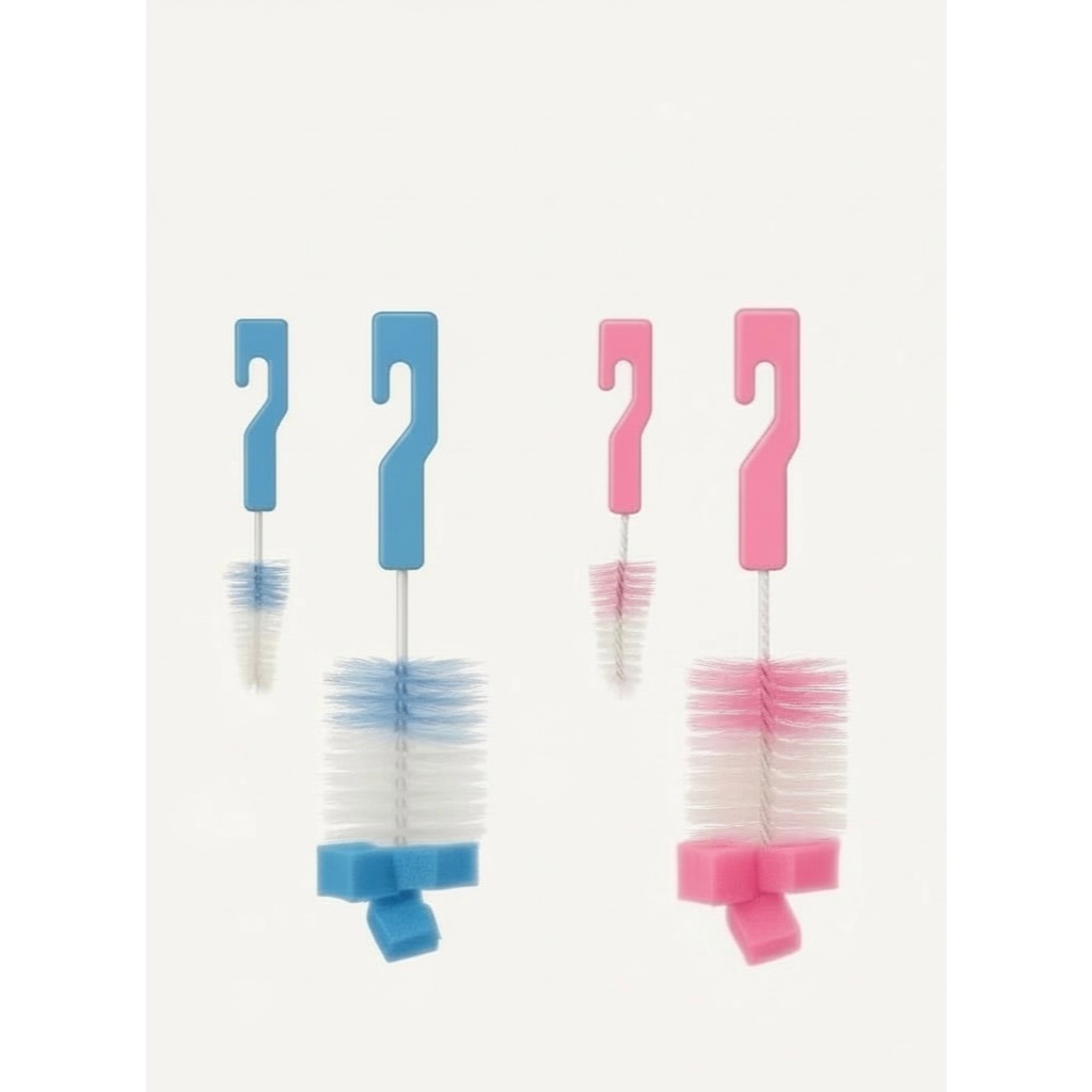 Escova de Mamadeira com Mini Escova para Bico  Kit