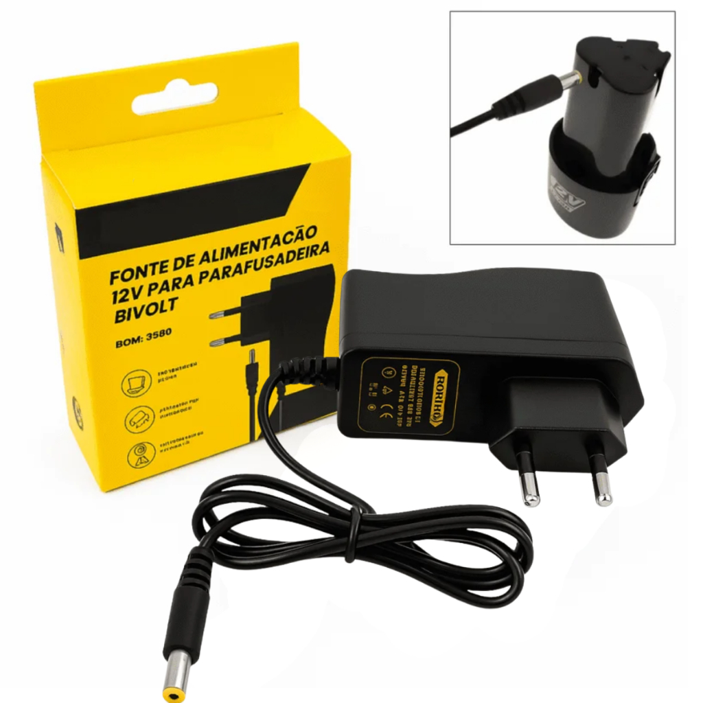 Fonte Carregador De Baterias 12.6V Bivolt para Bat