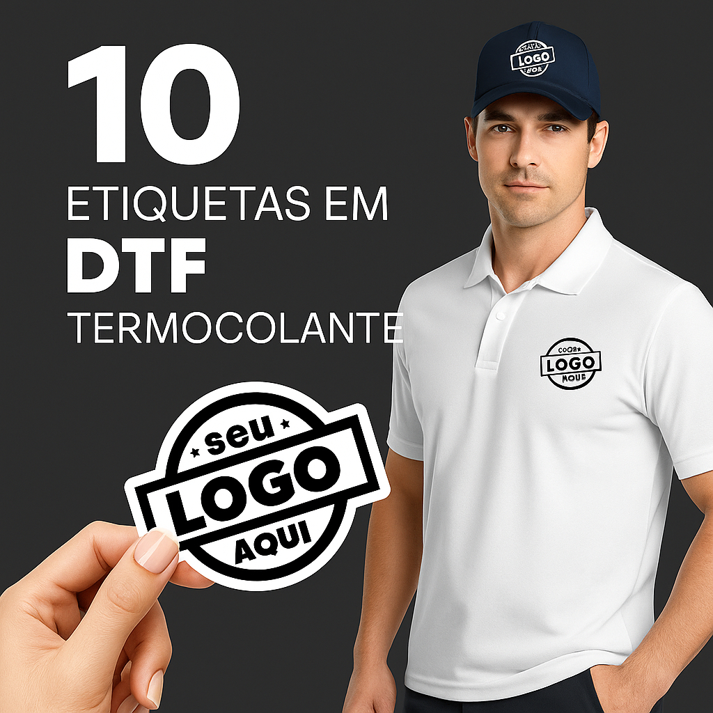 DTF Estampas de Etiquetas com logo Empresa Promoci