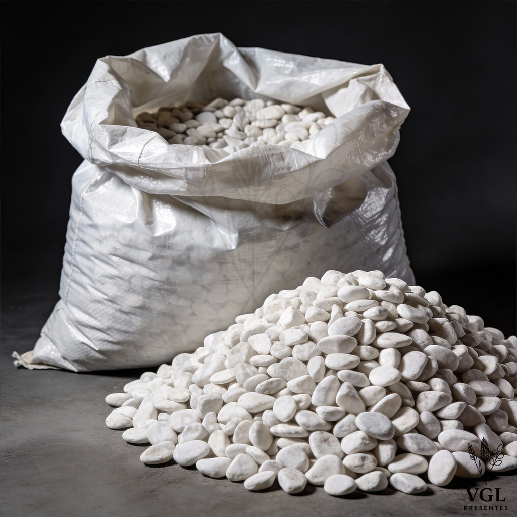 Seixo Branco Dolomita Pedra Branca Para Jardim Vas