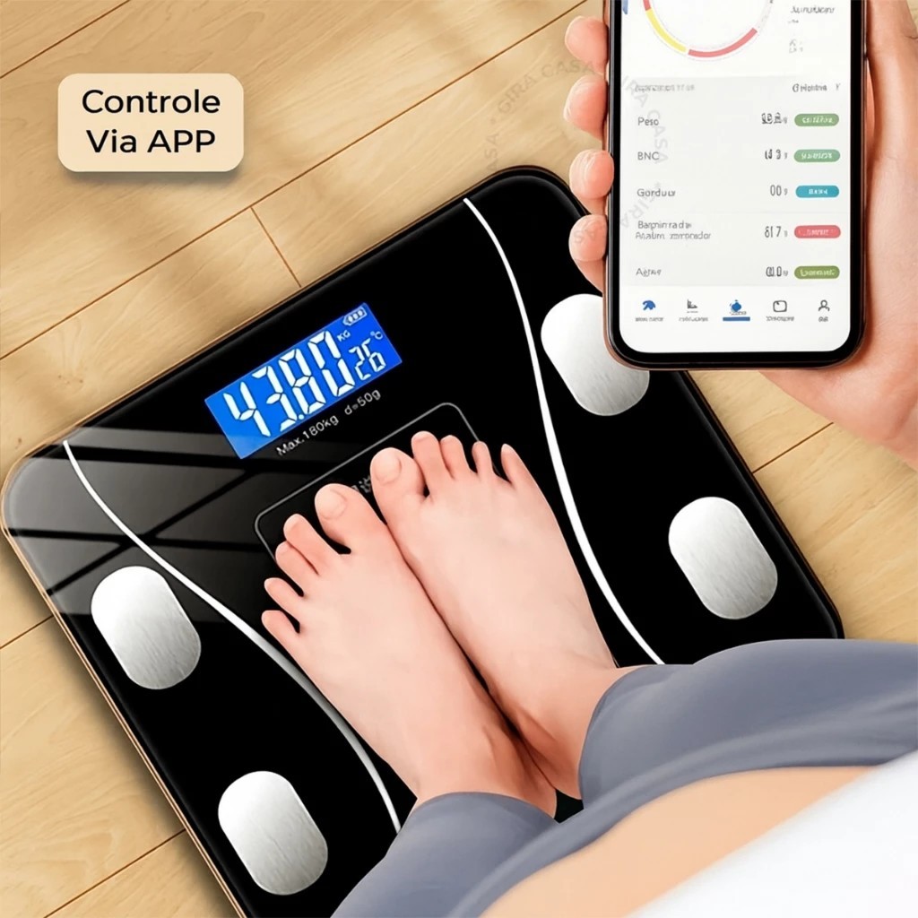 Balança Bioimpedancia Digital Bluetooth Corporal 