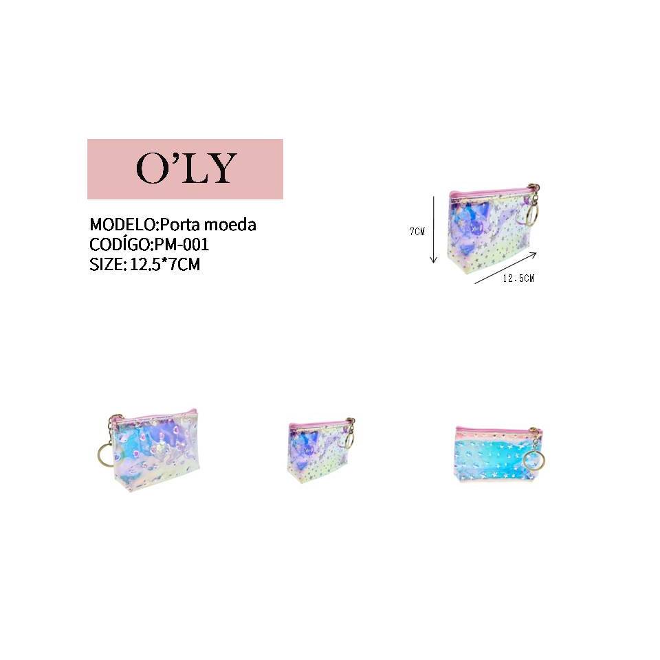 Porta Moeda Holográfico com Zíper Mini Bolsa co