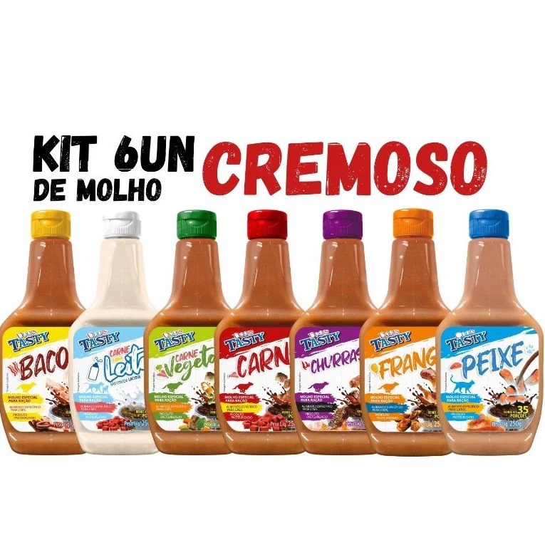 Kit 6 Unidades de Molho Especial Para Ração Tast