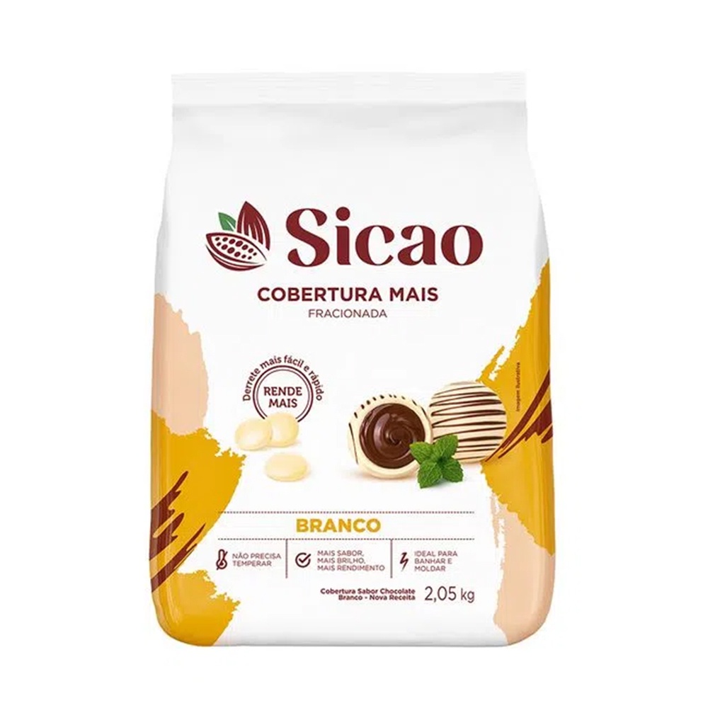 Cobertura mais Sabor Chocolate Branco Fracionado 2