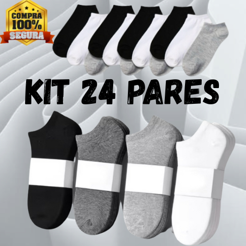 Kit Até 24 Pares de Meias Soquetes Confortaveis P