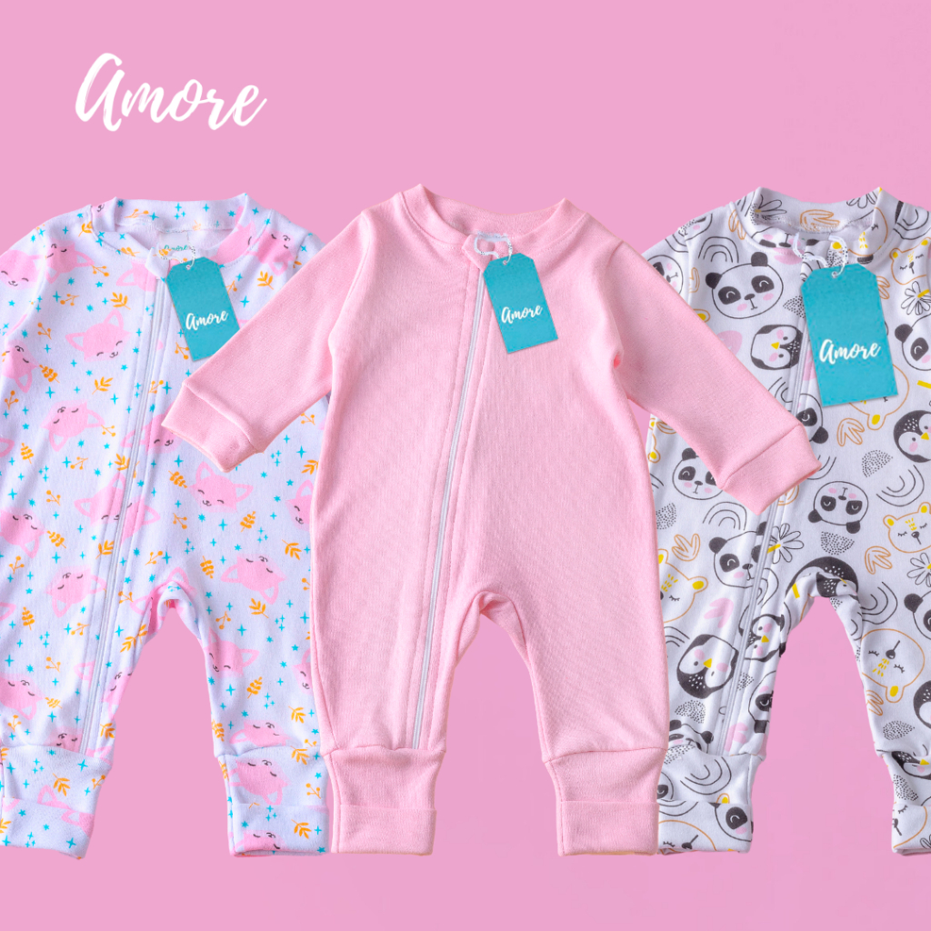 Kit 3 Macacão Amore Enxoval Bebê Amiguinhas Da S