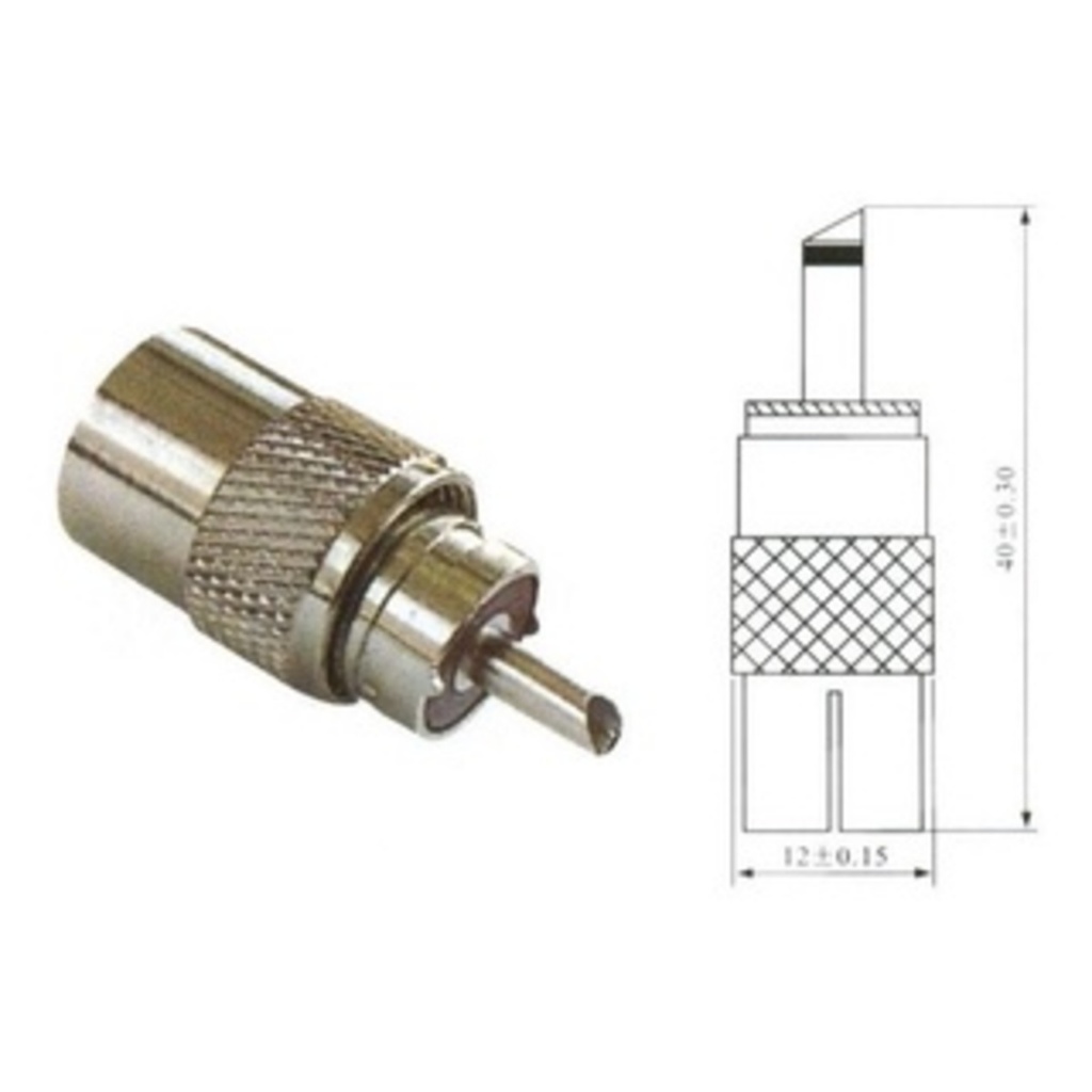 Kit 2 Peças – Conector Uhf Macho P/ Solda C