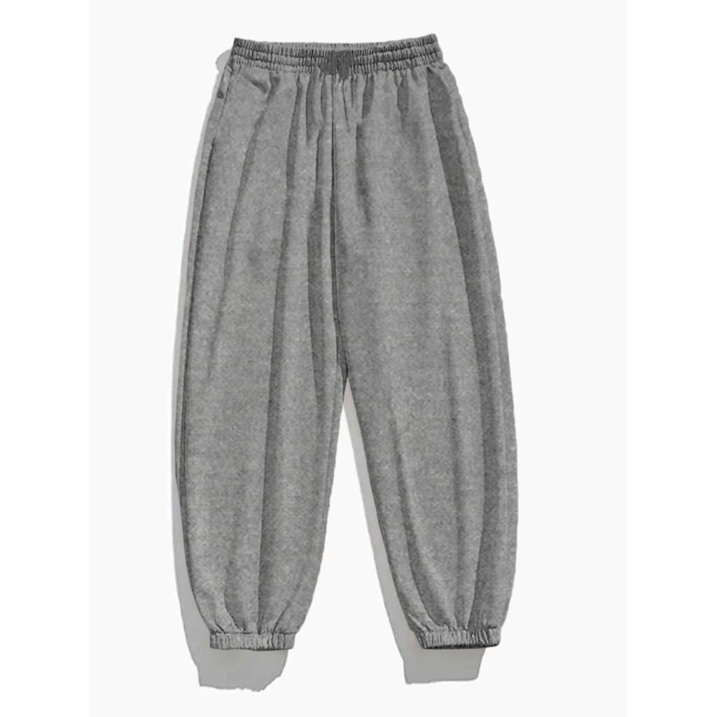 Calça Punho Bolsos Laterais Sem Cordão Alta Tend