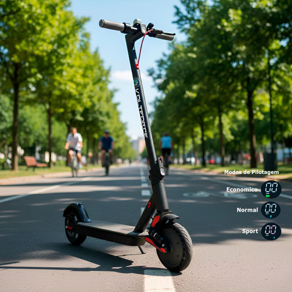 Patinete Eletrico Preto Scooter Suspensao Seta 350